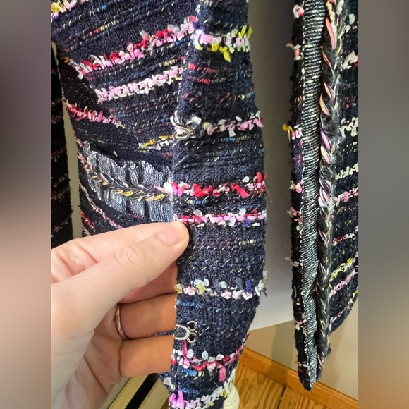 Fringe Tweed Jacket Talbots Sz 8 - Picture 9 of 11